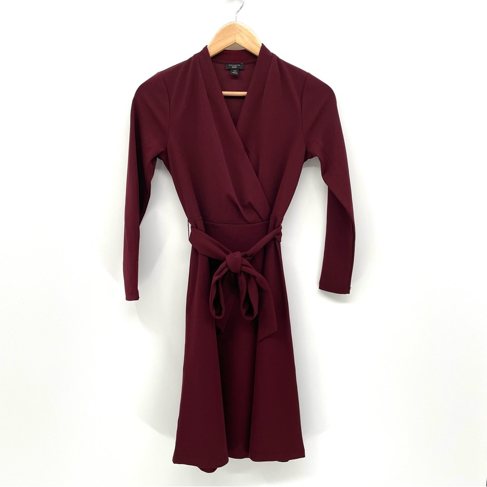 NWOT Ann Taylor Factory Faux Wrap Belted Midi Dress